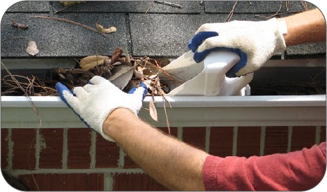 cleaning gutters