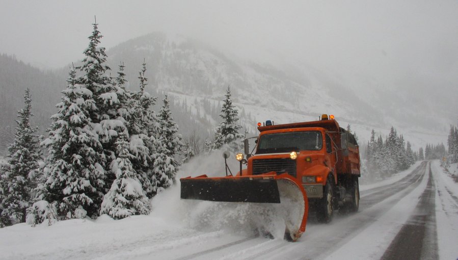 Snow Plow in Winter