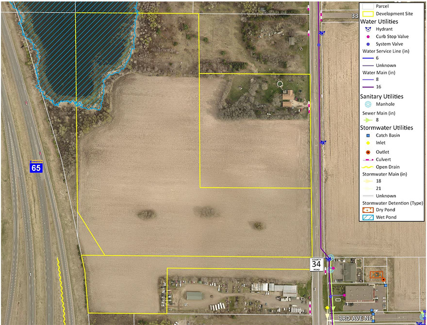 Map of HWY 65 Lots