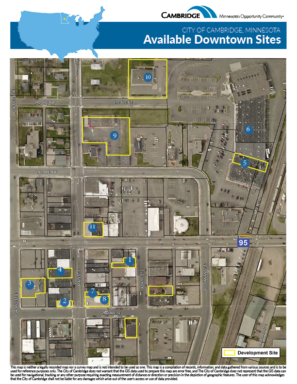 Available Downtown Sites Map 8.5x11